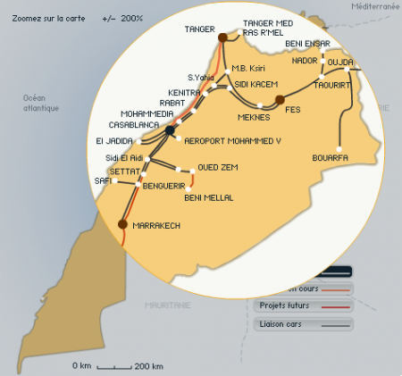 carte train maroc